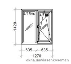 Готовые окна LWS 5 (5 камер) 4 шт 1270ш х 1420в