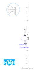 Vorne multi-point rail lock 35 mm 1900-2200 mm