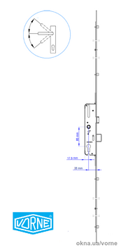 Vorne многозапорный замок-рейка 35 мм 1900-2200 мм