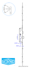 Vorne multi-point rail lock 25 mm 1900-2200 mm