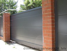 Ворота откатные стальные сварные (Украина, цеховые условия)