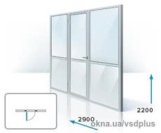 Перегородка прямая с дверью