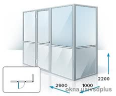 Перегородка Г-образная с дверью