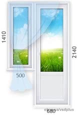 Балконные двери с окном