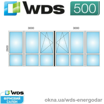 Французькі балкони, WDS 500, Двокамерний склопакет 40мм з енергозбереженням. Розмір 6000х2600мм. Ваша конфігурація під замовлення.