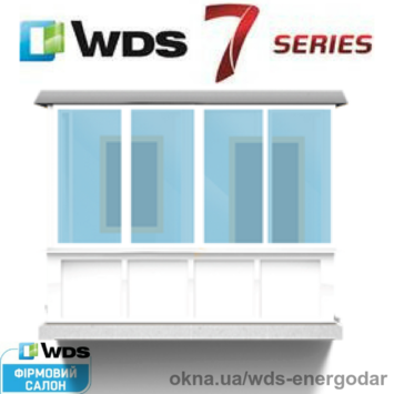 Балкон, WDS 7 series, 40мм стеклопакет. Фурнитура Axor K-3