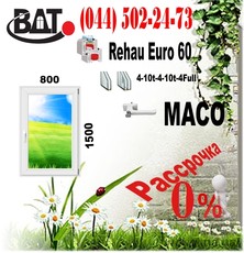 Окно одностворчатое Rehau Euro 60 c стеклопакетом Clima Screen Full 32