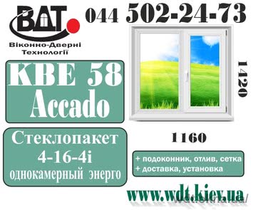 2х створчатое окно (Серия домов АППС)-система КВЕ 58