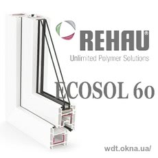 Двустворчатые пластиковые двери на балкон, профиль Rehau Ecosol 60