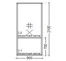 Москитная сетка на дверь Elite, 900x2100, антрацит