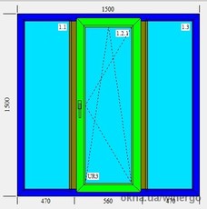 Металлопластиковые окна 1500/1500 мм.