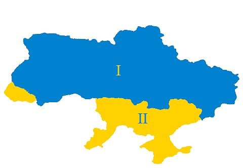 Карта-схема температурных зон Украины