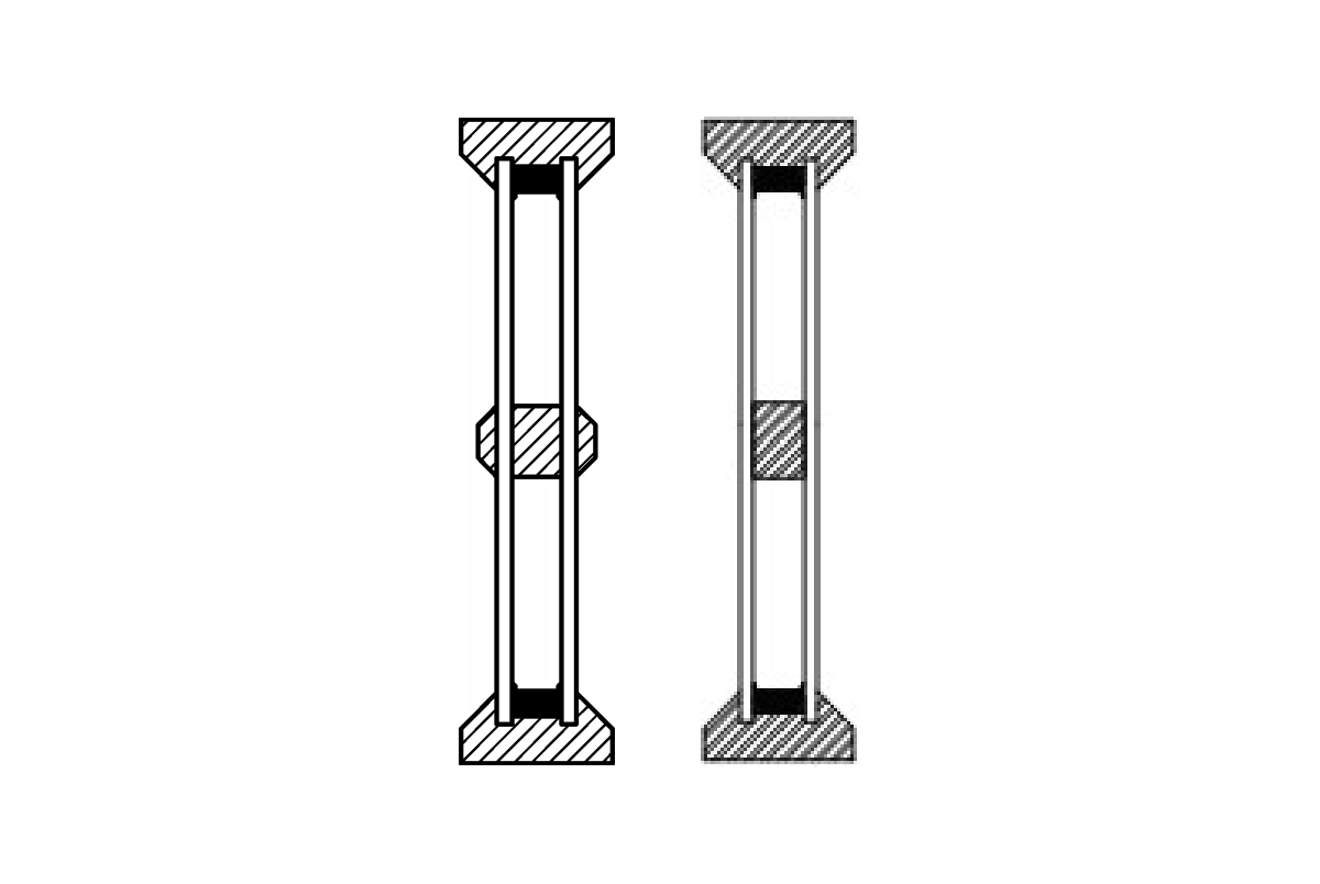 Схематичне зображення одинарного шпроса в склопакеті