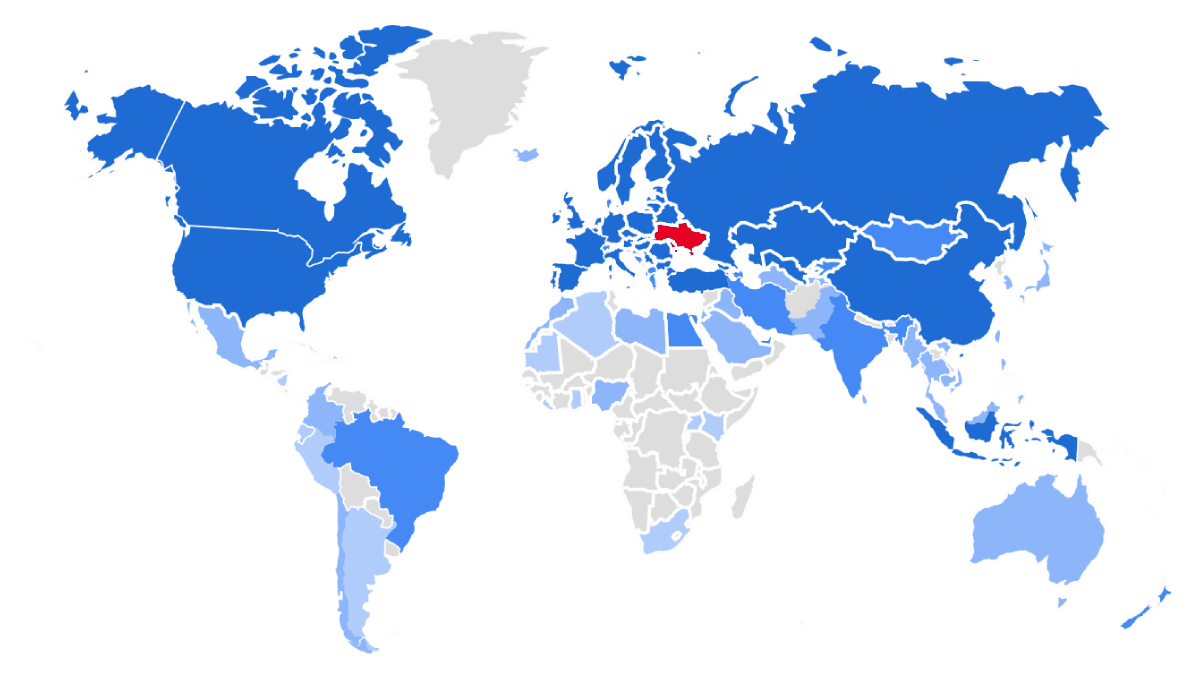 Користувачі OKNA.ua у березні 2024 року за країнами