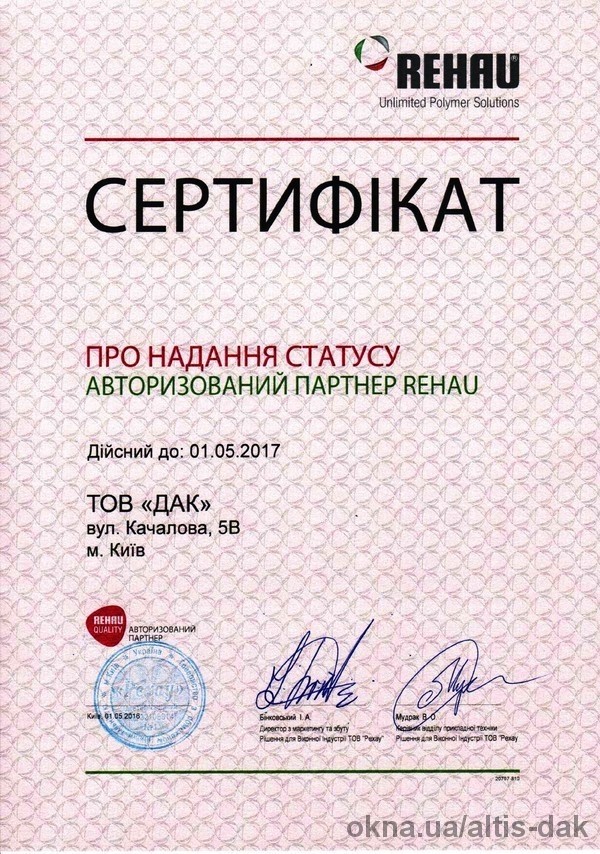 Сертифікат авторизованого виробництва