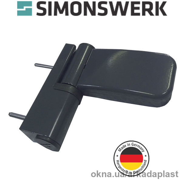 Новинка - петли Simonswerk (Германия) для дверей из пвх антрацит RaL 7016