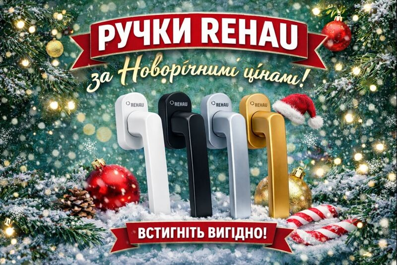 Акція! Ручки та комплектуючі Rehau за Новорічними цінами