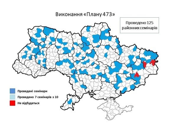 Семинары по энергоэффективности проведены в 125 районах Украины из 473 запланированных
