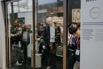 REHAU showed a new sliding system for making thinner sashes