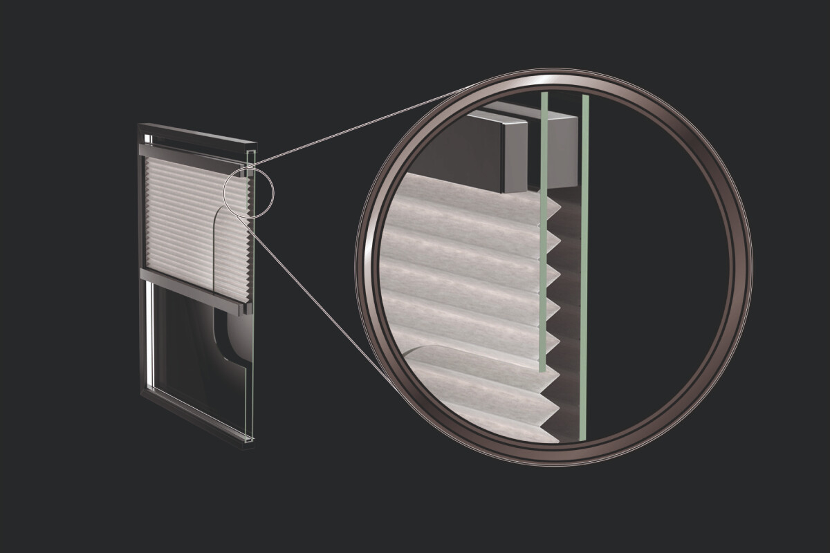 isophon glas GmbH представила склопакет із плісованими жалюзями на магнітах