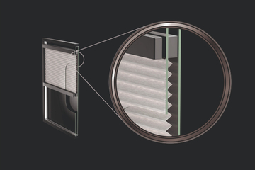 German company develops insulating glass units with integrated pleated blinds on magnets