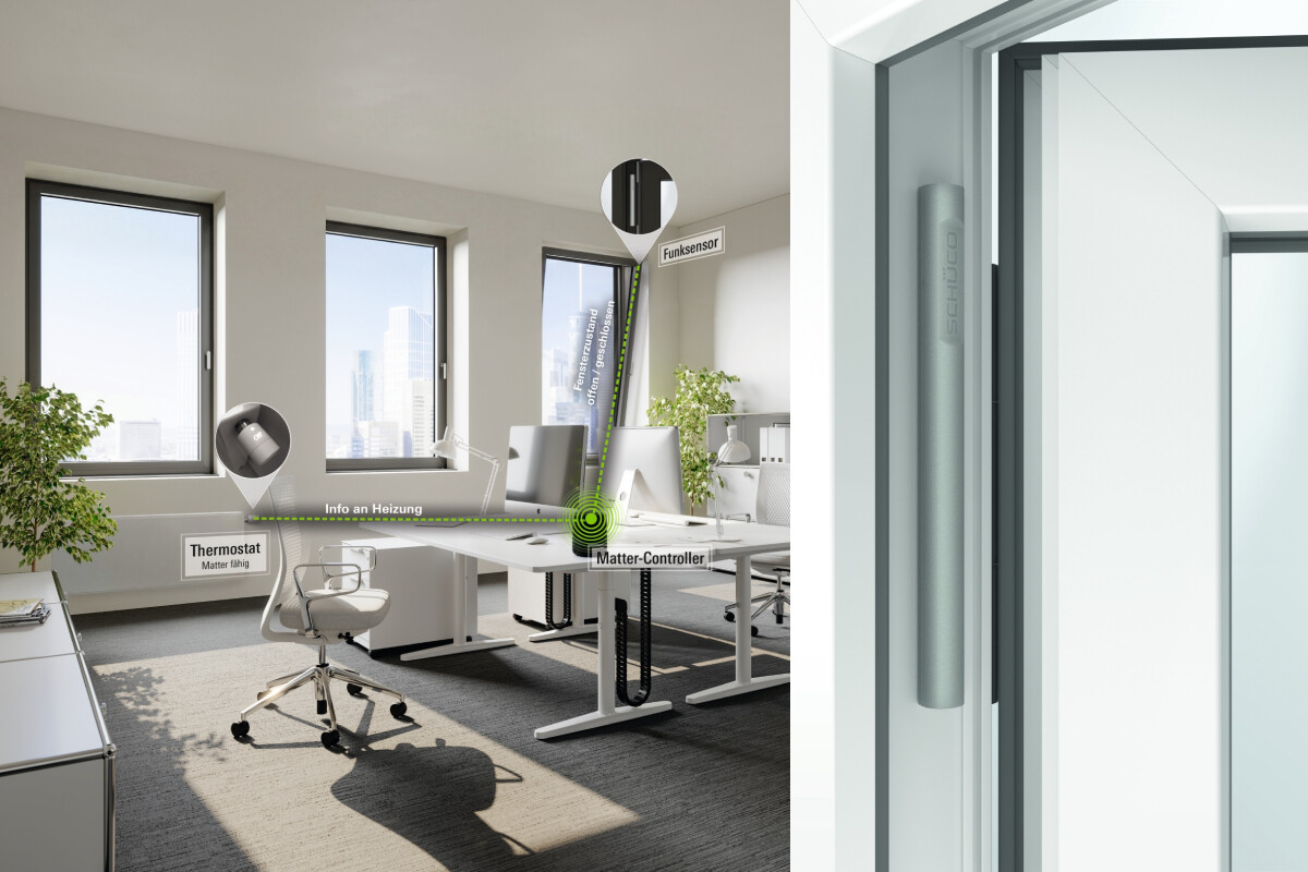 Schüco bringt drahtlosen Sensor zur Einbindung von PVC-Fenstern und -Türen ins Smart Home auf den Markt