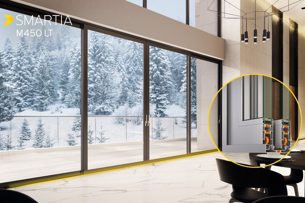 Alumil представила нову версію розсувної системи SMARTIA M450 LT з низьким порогом