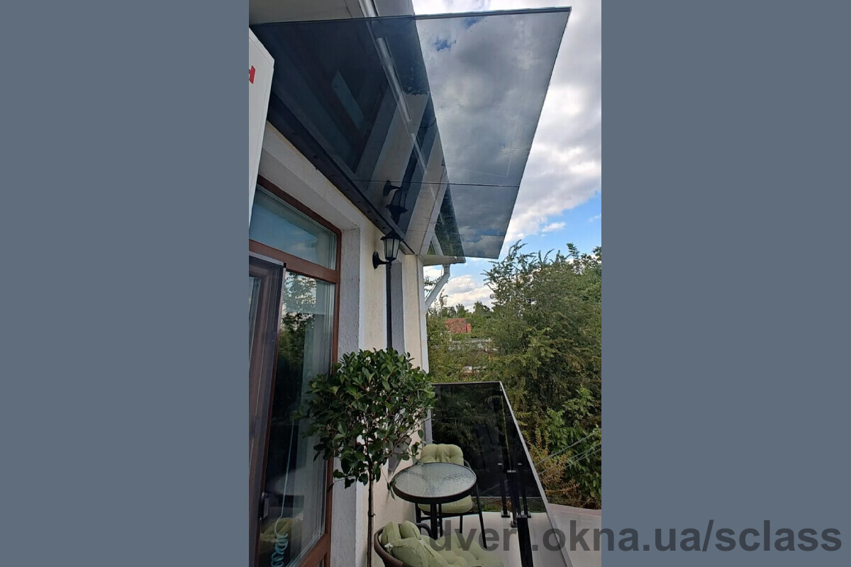 Glass Canopy, Balcony and Entrance Railings for a Private House in Odesa