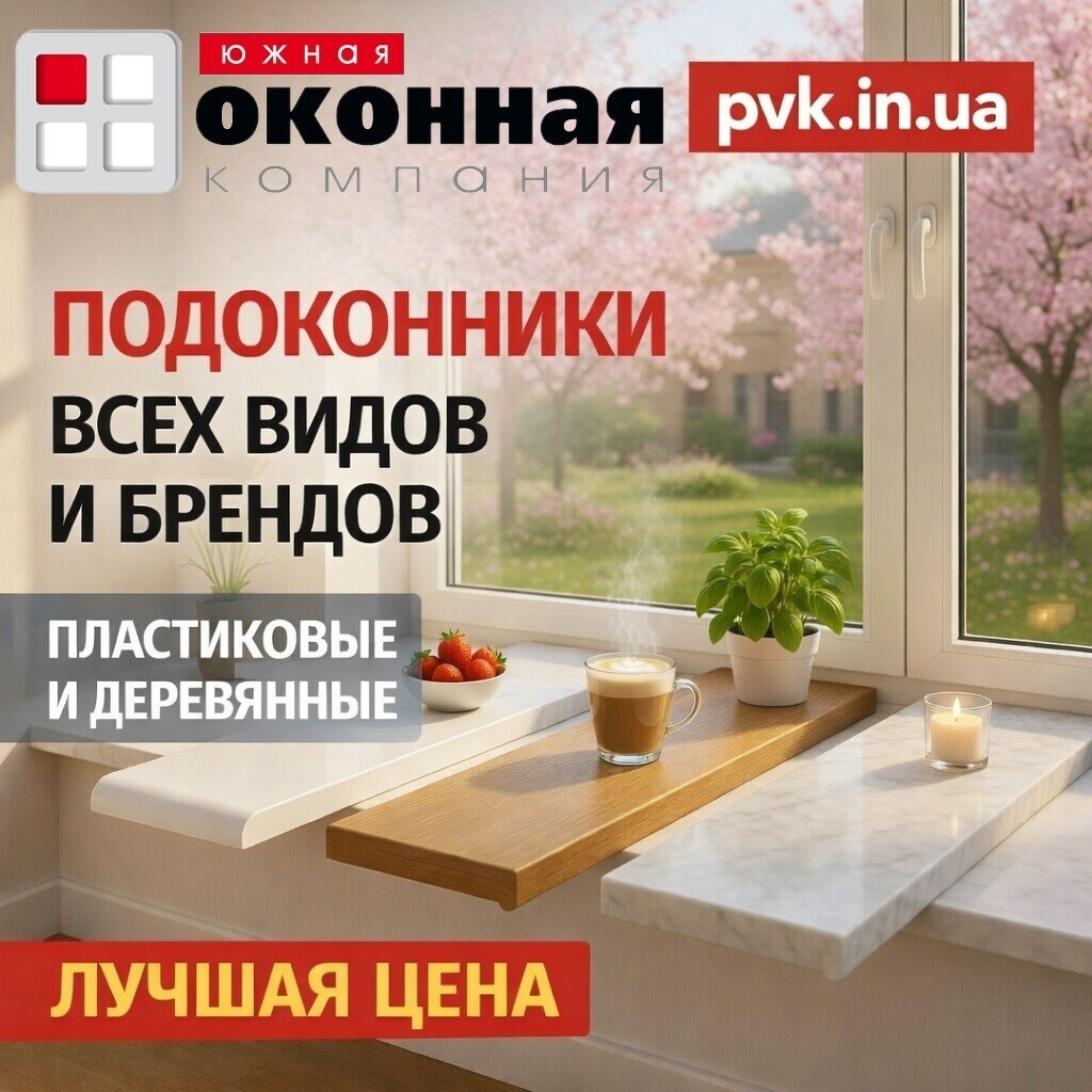 Скидки до -30% на подоконники — самый большой выбор в Украине