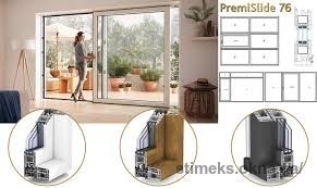 Новая конструктивная разработка: окна, двери ПВХ из раздвижной системы Premi Slide 76 Kömmerling