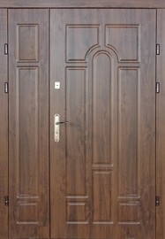 Акция на двустворчатые, полуторные, входные двери Редфорт Арка винорит на улицу 120 см.Скидка 5%