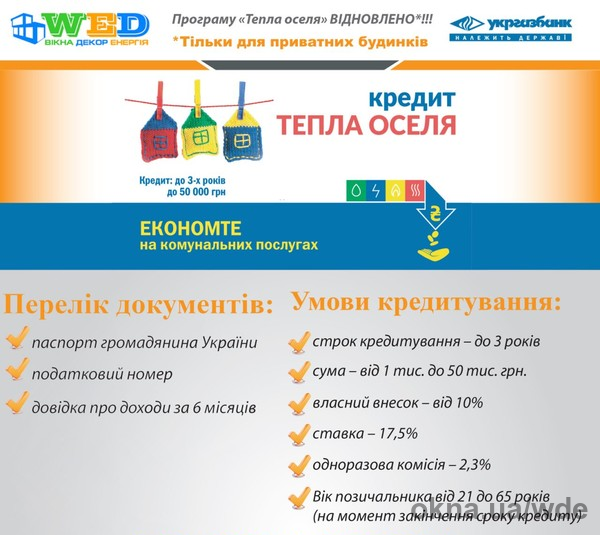 Resumption of Financing of the Program of "Warm Credits"!