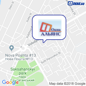 Okna Al'yans on the map Okna Al'yans on the map