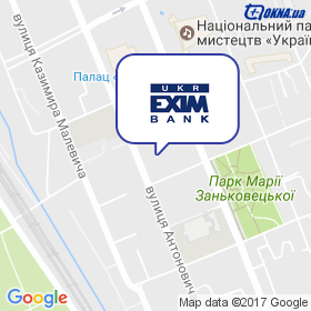 Укрэксимбанк на карте Укрэксимбанк на карте