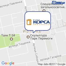 Окна КОРСА (Ирпень) на карте Окна КОРСА (Ирпень) на карте