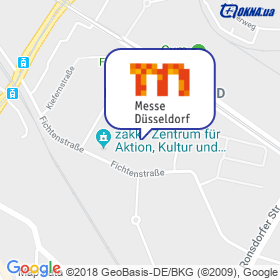 Messe Düsseldorf GmbH on the map Messe Düsseldorf GmbH on the map