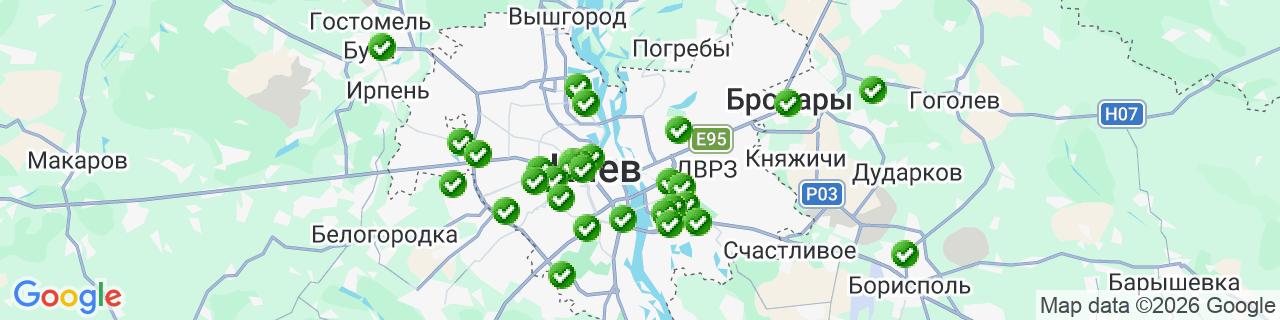 Карта объектов компании Вікна Експрес Карта объектов компании Вікна Експрес