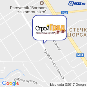 Стройград, СЦ на мапі Стройград, СЦ на мапі