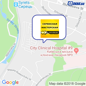 Servisna maysternya on the map Servisna maysternya on the map