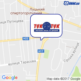 Магазин вікон та дверей "Тук-Тук" на мапі Магазин вікон та дверей "Тук-Тук" на мапі