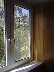 Двухстворчатое металлопластиковое окно Salamander однокамерное энергосберегающее Киев недорого., Киев