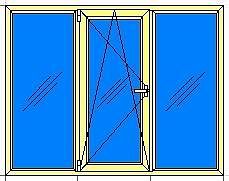 Окно трехстворчатое 1750*1350