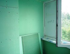 Отделка балкона гипсокартоном
