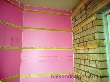 Утепление балкона полистиролом