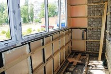 Внутреннее утепление лоджии в Киеве
