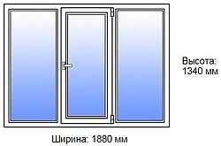 Металлопластиковое окно 1880х1340