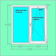 Конструкция-02 REHAU Euro-70 (СПД 4 (Clima Guard solar)-12-4-8Ar-4 (i)