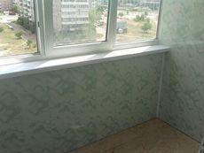 Обшивка балконов внутри.