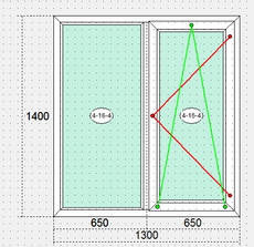 Кухонное окно VEKA Euroline 64