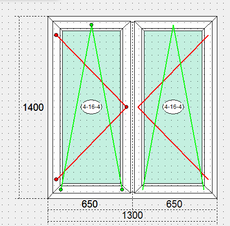 Окно с двух частей VEKA Euroline 64
